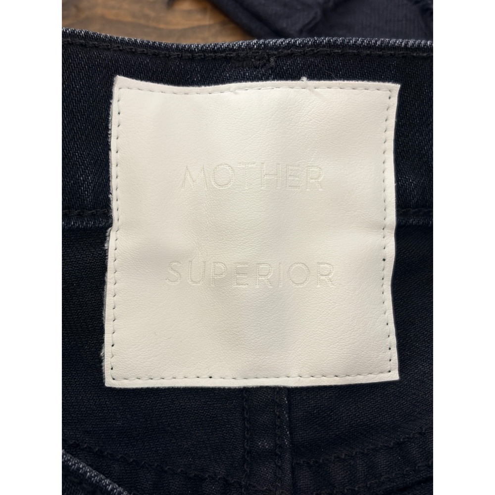 MOTHER Superior Scrapper Cuff Ankle Fray Jeans Womens 29 Whos Sorry Now Black - Picture 9 of 15